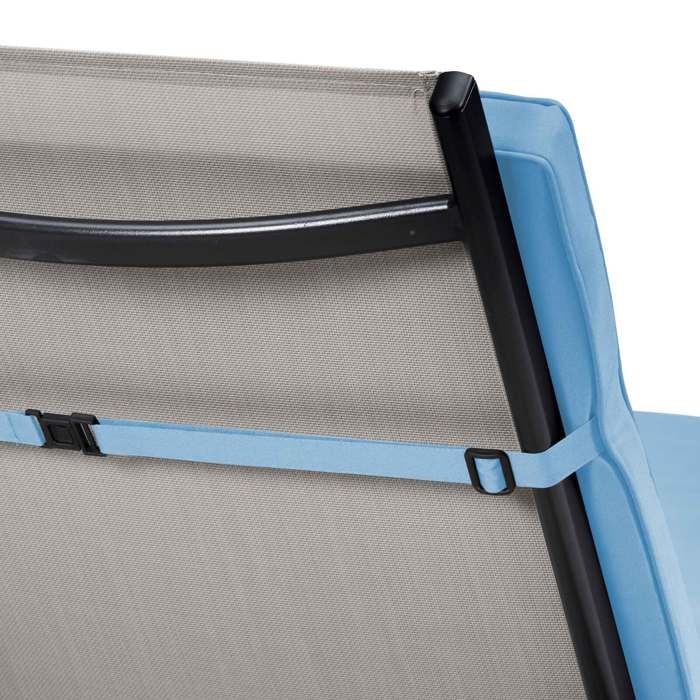 Lot de 2 coussins bain de soleil polyester bleu 186 x 53 x 5 cm Picchu - Oviala