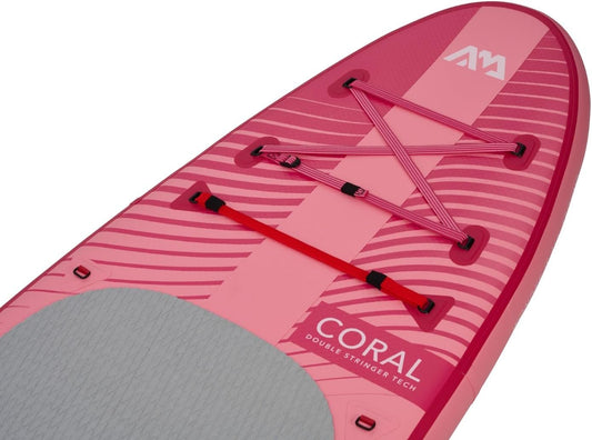 Aqua Marina Stand Up Paddle Coral 310 x 78 cm - Planche de SUP gonflable avec kit complet - Avec pagaie, pompe, sac à dos et aileron - Légère, stable et polyvalente