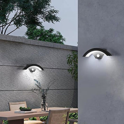 DELIPOP Applique Murale Extérieure LED 24W - Capteur Lumineux, Étanche IP65, 6500k Lumière Blanche pour Jardin（Paquet de 2）- Noir
