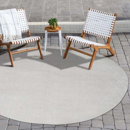 Tapis d'extérieur/intérieur aspect jute blanc D160