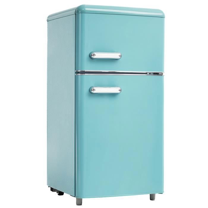 Réfrigérateur rétro - LANGTU - Retro 60L - 2 portes - Congélateur 22 L - 46 dB
