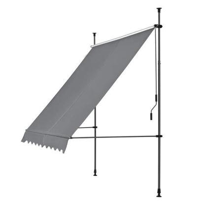 Store Banne Téléscopique Acier Polyester 200 x 120 x 220-309 cm Gris Ardoise