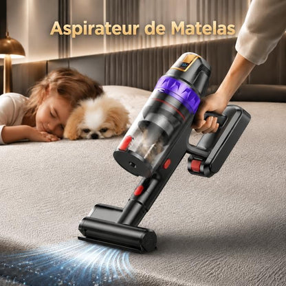 BUTURE VC100 Aspirateur Balai sans Fil - 48 kPa/500W - Filtration Efficace-Anti Emmêlement - Autonomie 55 min - Batterie Amovible