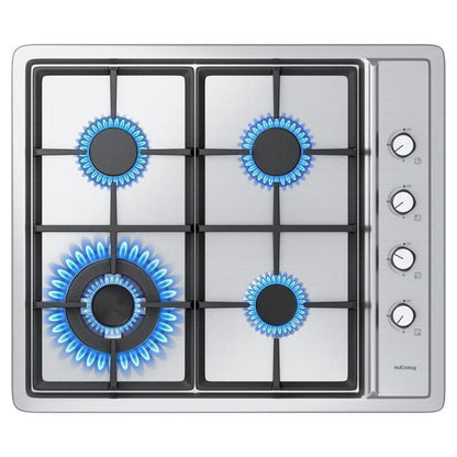 Plaque de Cuisson Gaz - ISEASY - 2 Feux - Inox - Encastrable - Allumage par Impulsion