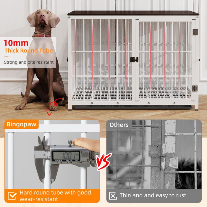BingoPaw Cage pour Chien Intérieur Caisse Chien Petite Taille Meuble Cage Chiens 78.5x56.5x65cm