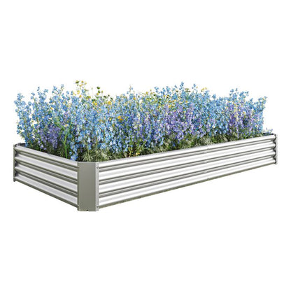 Jardinière surélevée extérieure - BELLEMAVE - Bac de jardin en métal - Sans fond - 232 x 113,5 x 30 cm - Vert