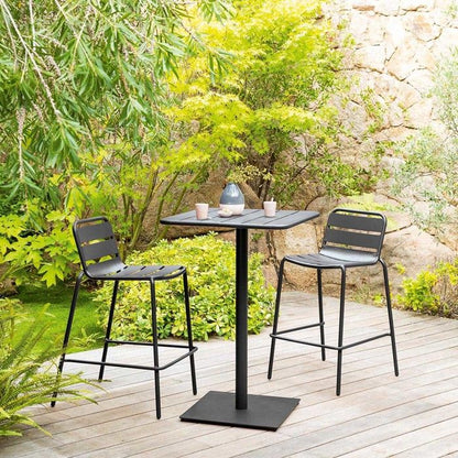 Table haute de jardin "Phuket" ambre 2 places en acier  - Hespéride
