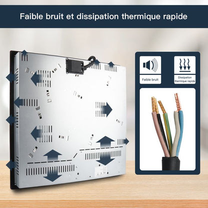 Plaque Vitrocéramique - ISEASY - 3 Feux - 5500W - Tactile - Encastrable 59x52 cm