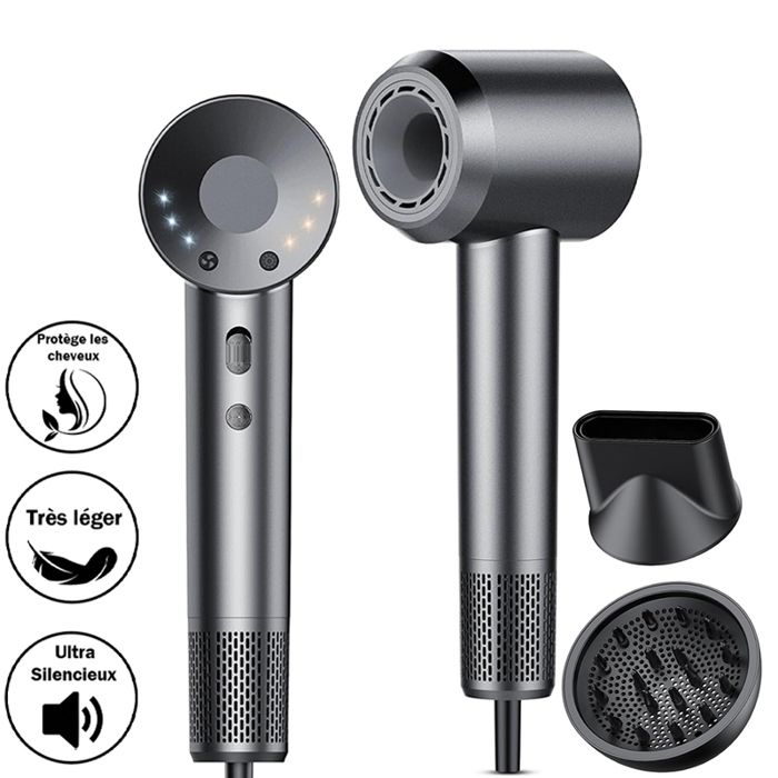 Sèche-cheveux - WENZYLIQUOX - Sans Dégâts Chaleur - 160000 tr/min - 500M ions négatifs - 1600W