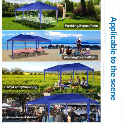 Tonnelle Tente 3x6m Pliant Tonnelle de Jardin, étanche Pavillon Tente de réception pour Exterieur,Bleu foncé