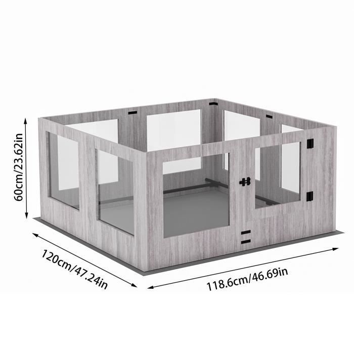 Parc pour Petits Animaux Enclos Lapin Intérieur Rongeur Chiot Cochon d'Inde - 6 Panneaux - 124x63x40cm