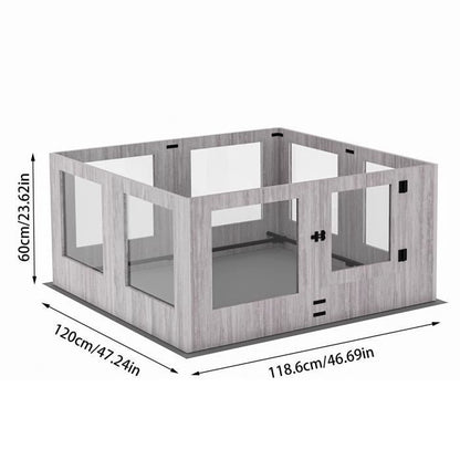Parc pour Petits Animaux Enclos Lapin Intérieur Rongeur Chiot Cochon d'Inde - 6 Panneaux - 124x63x40cm