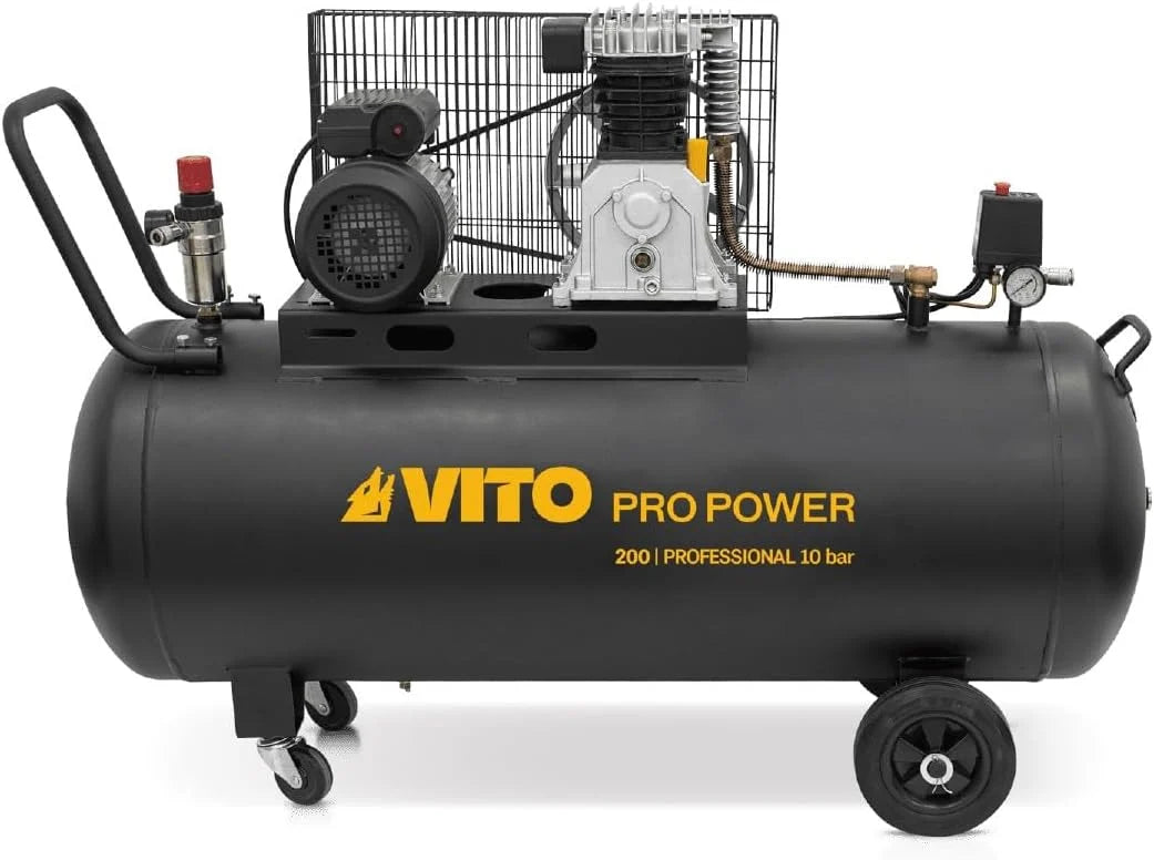 VITO - Compresseur à Courroie 200L 10 bar 4 CV 3 kW professionnel 2800 Tr/min AIR 400 L/min