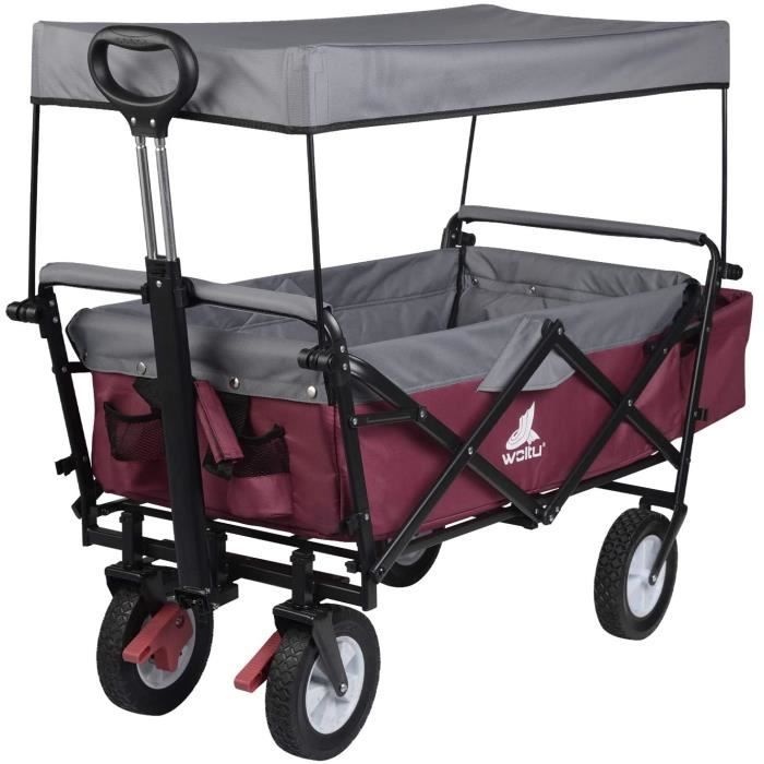Chariot de manutention pliable WOLTU - capacité de charge 80kg - Anthracite