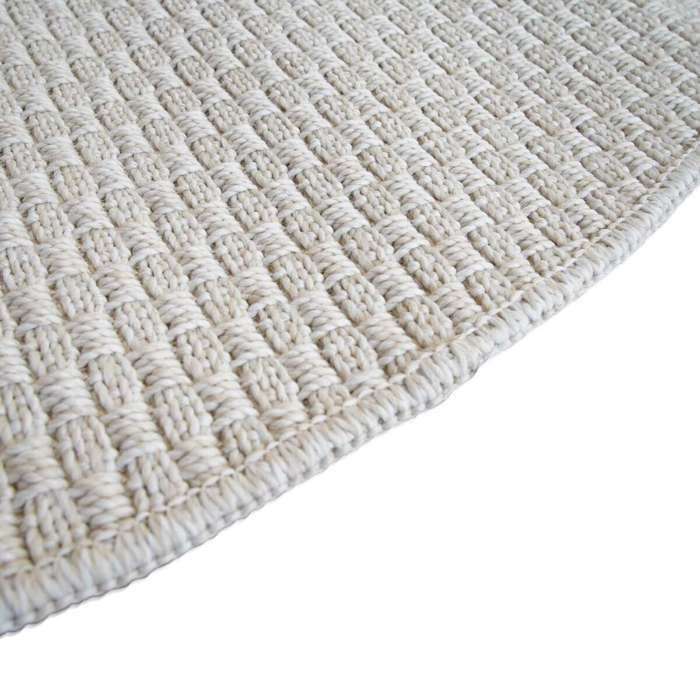 Tapis d'extérieur/intérieur aspect jute blanc D160