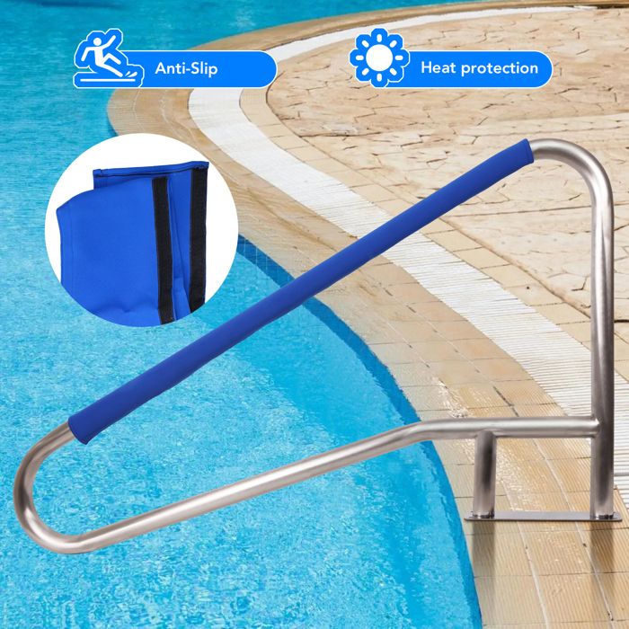 Rampe De Piscine 42.1x19.7in Aluminium Antidérapant, Barre Murale avec Embases, 100kg, Pour Piscine, Spa, Quai, Kit complet inclus