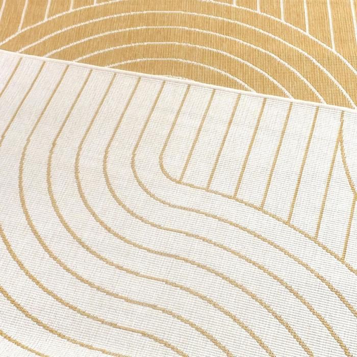 Tapis extérieur, kilim reversible 120x170 LYN2 U REVERSIBLE jaune et crème