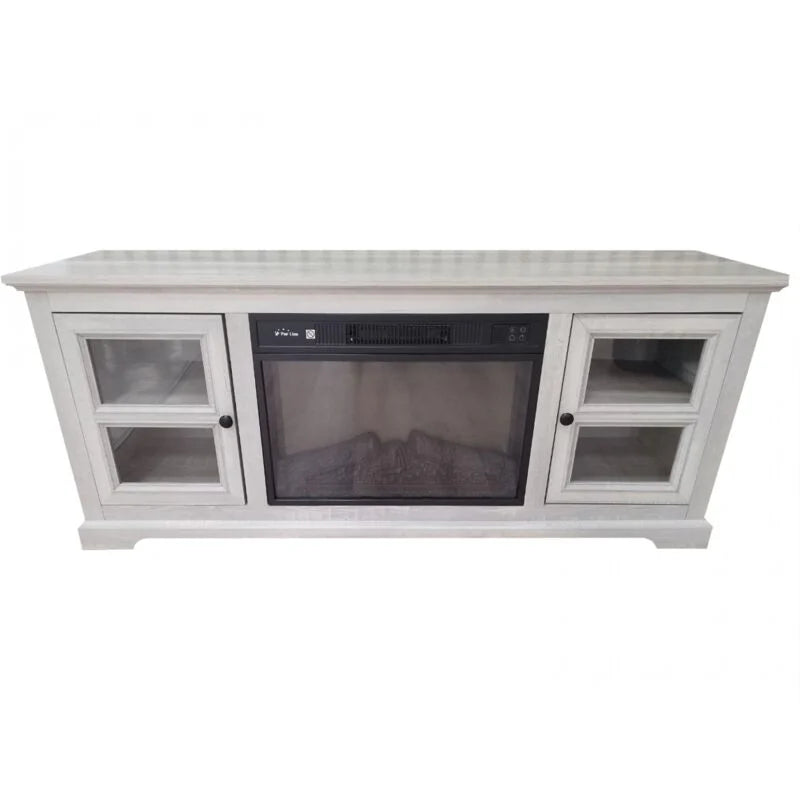 Buffet avec cheminée électrique couleur gris 2000W