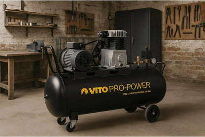 VITO - Compresseur à Courroie 200L 10 bar 4 CV 3 kW professionnel 2800 Tr/min AIR 400 L/min