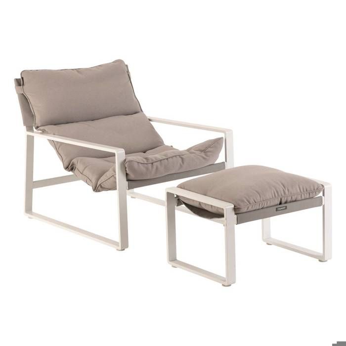 Fauteuil relax de jardin "Lambinio" blanc en aluminium en acier traité en epoxy - Hespéride