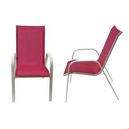 Lot de 4 chaises MARBELLA en textilène gris - aluminium gris anthracite