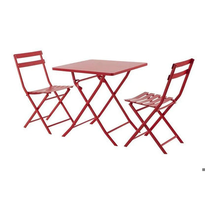 Table de jardin pliante carrée "Greensboro" pétrole 2 places en acier traité époxy - Hespéride