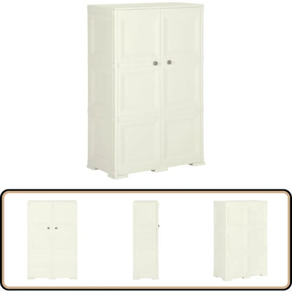 Armoire plastique 79x43x125 cm design bois glace à la vanille - Armoire - Meuble Rangement - Placard - Casier Rangement - Armoire Plastique