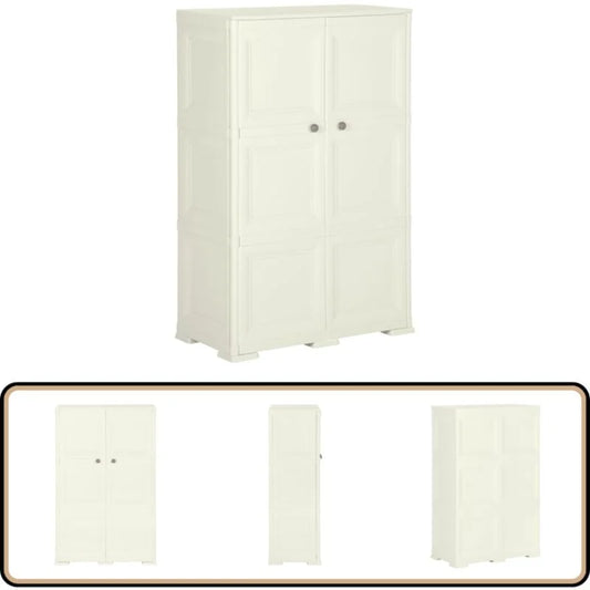 Armoire plastique 79x43x125 cm design bois glace à la vanille - Armoire - Meuble Rangement - Placard - Casier Rangement - Armoire Plastique
