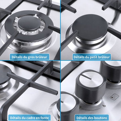 Plaque de Cuisson Gaz - ISEASY - 2 Feux - Inox - Encastrable - Allumage par Impulsion