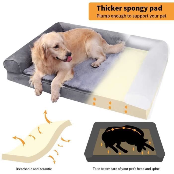 BingoPaw Panier pour Chien Orthopédique Coussin Chien Déhoussable et Lavable Canapé Chien Moyenne Taille, 80 x 60 x 18 cm