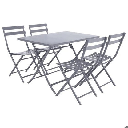 Table de jardin pliante carrée "Greensboro" pétrole 2 places en acier traité époxy - Hespéride