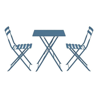 Table de jardin et 2 chaises acier 60 cm vert cactus Rome - Oviala