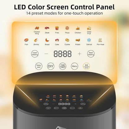UTEN Air Fryer Sans Huile 5.5L 2000W,Friteuse à Air avec Écran Tactile LED,14 Programmes et Fenêtre Visible,Cuisson Rapide et Saine