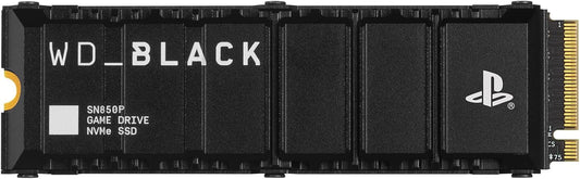 WD_BLACK SN850P 2 To PS5 SSD, Disque SSD interne, Lecture jusqu'à 7300 Mo/s, M.2 2280 PCIe NVMe, Carte d'extension PS5, Officielle pour et PS5 Consoles, avec dissipateur Thermique, Noir