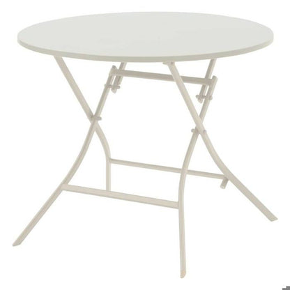 Table de jardin pliante ronde "Greensboro" vert olive 2 places en acier traité époxy - Hespéride