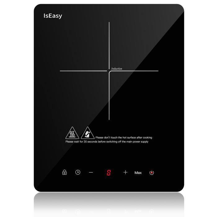 Plaque à Induction - ISEASY - 4 Foyers - 6800W - Écran Tactile - Verre Trempé