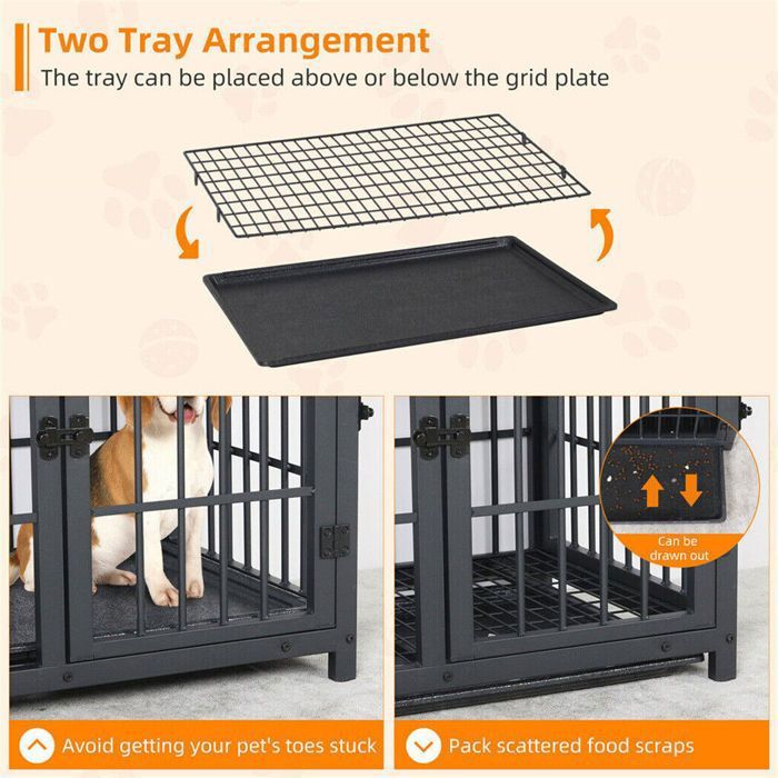 BingoPaw Cage pour Petit Chien Intérieur Caisse Chien Petite Taille Meuble Chiens 78.5x56.5x65cm