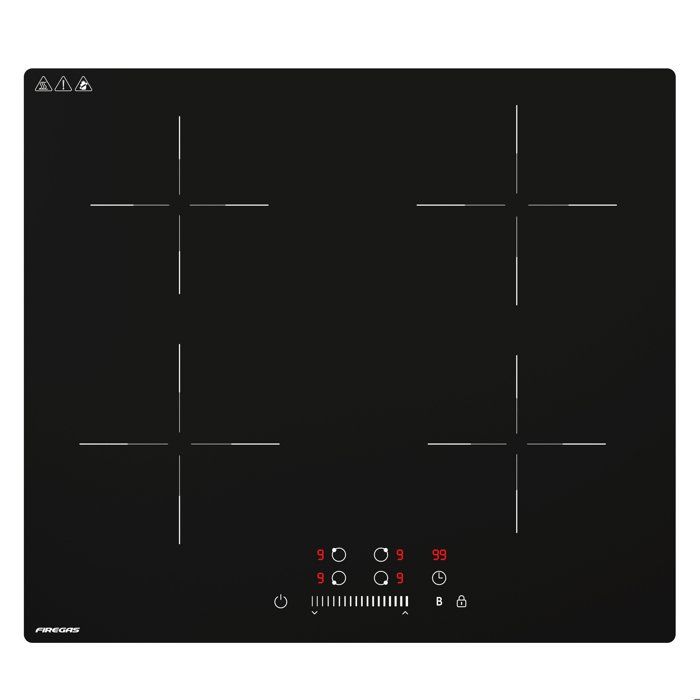Plaque Induction FIREGAS 60 cm – 3 Foyers, 7400 W, Chauffage Rapide, Design Moderne, Haute Performance