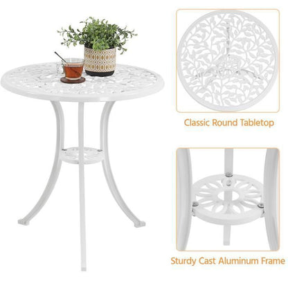 Yaheetech Ensemble de Table et Chaise Set Bistrot Design Vintage Table de Jardin et 2 Chaises Blanc