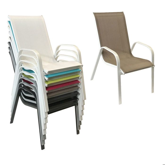 Lot de 4 chaises MARBELLA en textilène gris - aluminium gris anthracite