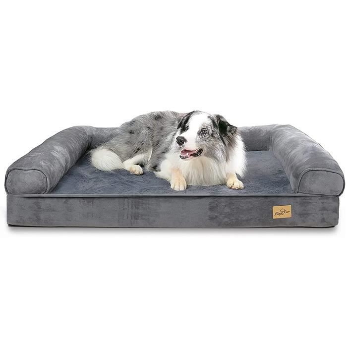 BingoPaw Panier Chien XXL Déhoussable Canapé Chien Orthopedique Ultra Doux Lit pour Chien Grande Taille, 135 x 100 x 24 cm