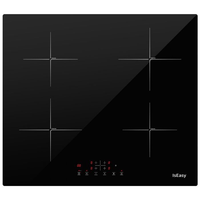 Table de cuisson à induction - ISEASY - 2 feux - Écran tactile - 3400W - Verrouillage enfant