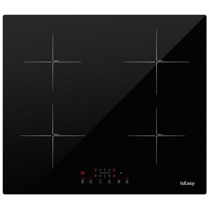 Plaque à Induction - ISEASY - 4 Foyers - 6800W - Écran Tactile - Verre Trempé