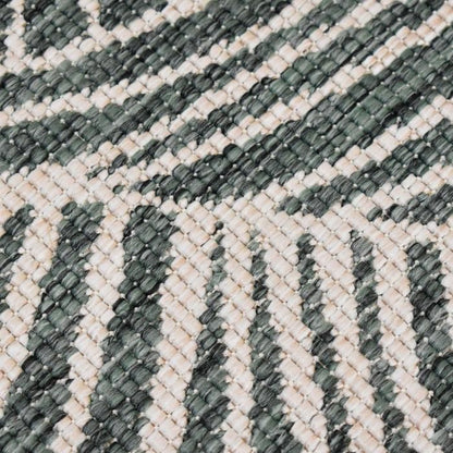 Tapis rond d'extérieur, kilim reversible Ø120cm LYN2 B ROND REVERSIBLE orange et crème