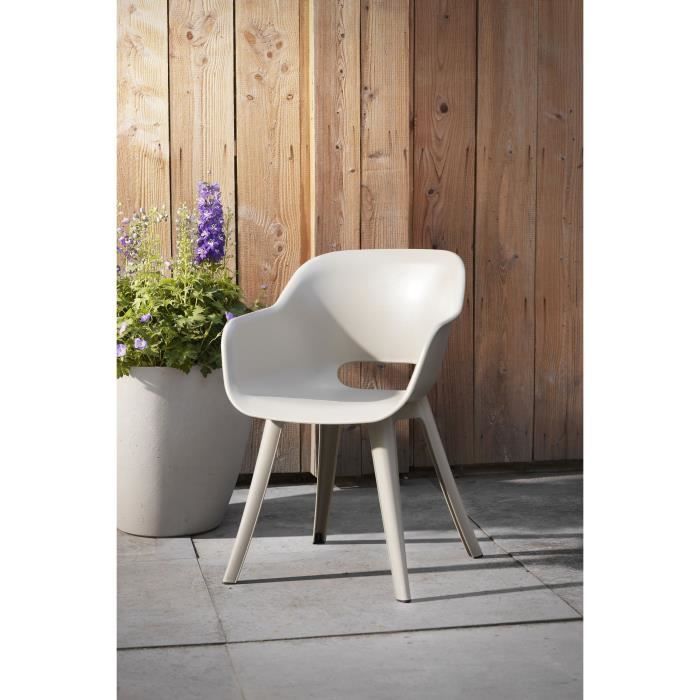 Chaises de jardin - KETER - AKOLA - Lot de 2 en résine - Gris olive - Dossier ergonomique