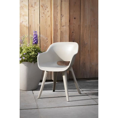Chaises de jardin - KETER - AKOLA - Lot de 2 en résine - Gris olive - Dossier ergonomique