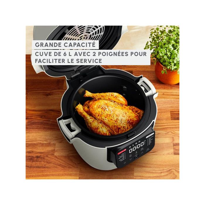Moulinex Multicook & Fry, Multicuiseur et air fryer intégré, 12 programmes, Cuisson sur 2 niveaux, Capacité 6L, MZ730BF0