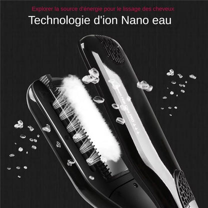 Lisseur vapeur-Plaques en Céramique extra larges，5 vitesses - alimentation rotative 360°-Jusqu'à 230°C-Pour Tous Types de Cheveux
