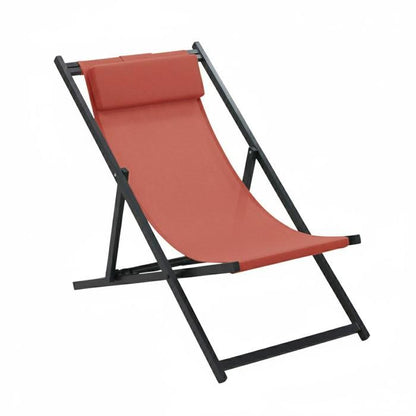 Lot de 2 transats en aluminium anthracite Santiago - Oviala