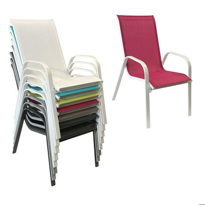 Lot de 4 chaises MARBELLA en textilène gris - aluminium gris anthracite